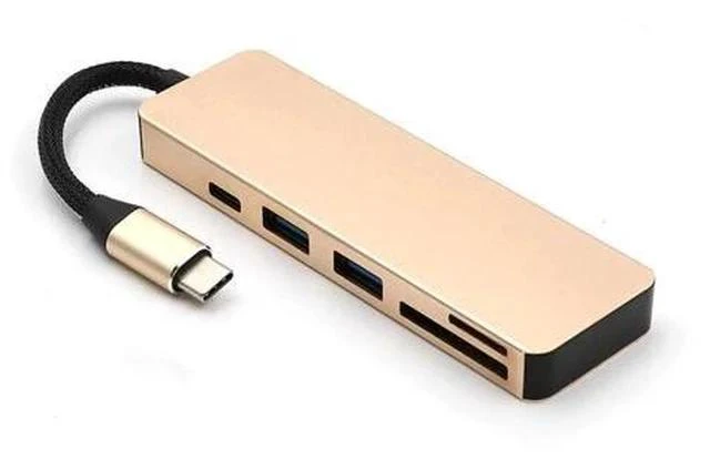 Alt view image 4 of 4 - 5-in-1 USB C Hub Multi-Port Adapter with 1 USB 3.1 Port and 2 USB 3.0 Ports SD TF Card Reader for Type C Devices