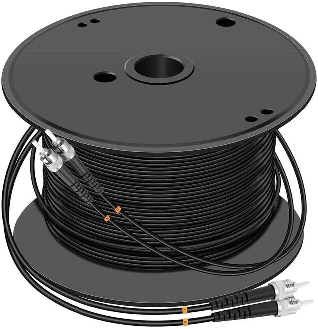 Main image of 400M ST to ST Outdoor Armored Duplex 9/125 SM Fiber Optic Cable Jumper Optical Patch Cord Singlemode 400Meters 1312ft ST-ST