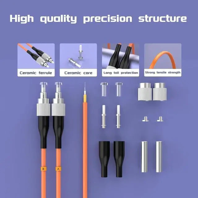 Alt view image 3 of 5 - 75Meters 246ft FC/UPC-FC/UPC Multi-Mode Fiber Optic Cable FC to FC OM1 Jumper Optical Patch Cord Duplex 62.5/125um Orange FC-FC
