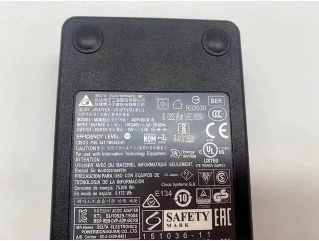 Alt view image 2 of 4 - Delta ADP-66CR B 12V 5.5A 66W 5.5x2.5mm AC Adapter For DPS-60PB A 12V 5A 60W Monitor Laptop Power Supply Charger