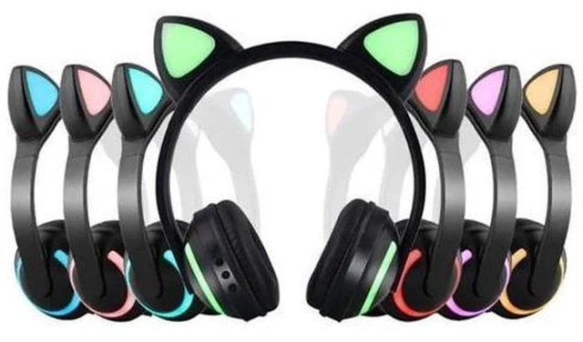 Alt view image 4 of 7 - Glowing Cat Ear Headphones Colorful Led Light Wireless Stereo Headset Computer Phone Gaming Headphone For Women Gifts