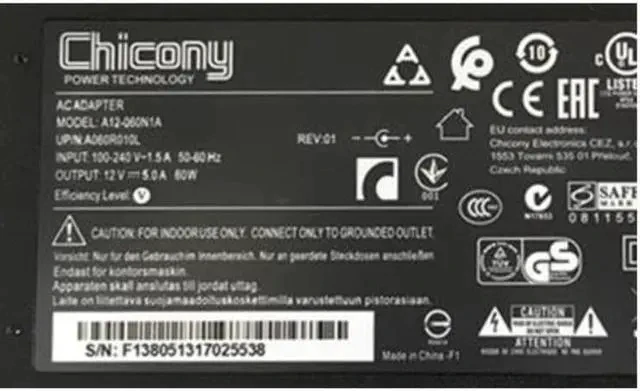 Alt view image 2 of 4 - Laptop Charger For LITEON PA-1600-2A-LF 12V 5A 60W Chicony A12-060N1A A060R010L 4.16A Power Supply Monitor AC Adapter