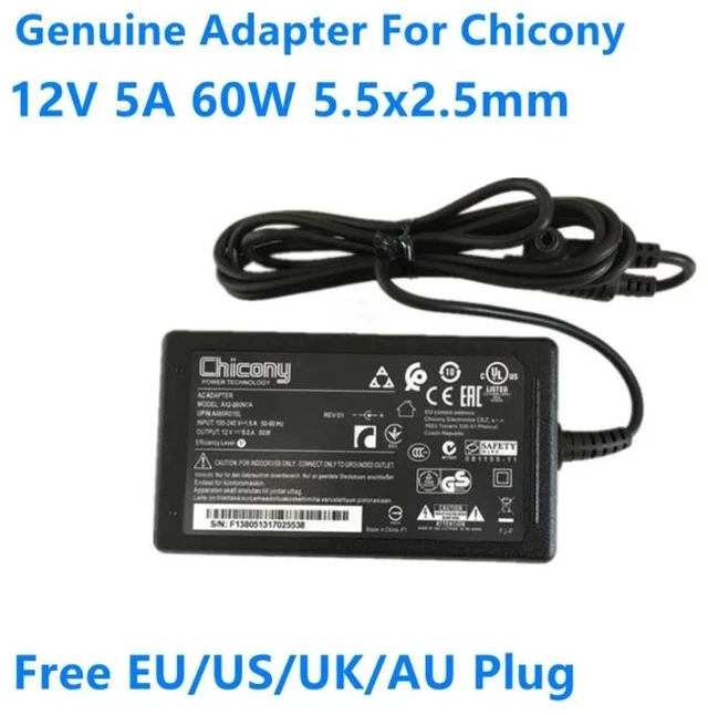 Alt view image 3 of 4 - Laptop Charger For LITEON PA-1600-2A-LF 12V 5A 60W Chicony A12-060N1A A060R010L 4.16A Power Supply Monitor AC Adapter