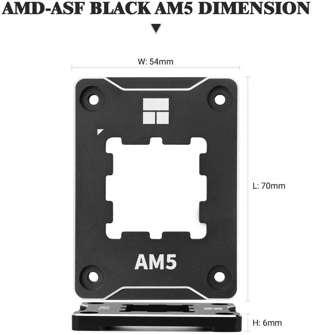 Alt view image 2 of 7 - ASF-Black AM5 CPU Holder, Corrective Anti-Bending Fixing Frame, Full-Fit Fixed Non-Marking Mounter, AM5 Anti-Bending Contact Frame, CPU Cooler Standard