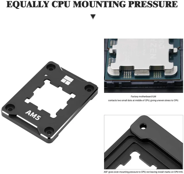 Alt view image 4 of 7 - ASF-Black AM5 CPU Holder, Corrective Anti-Bending Fixing Frame, Full-Fit Fixed Non-Marking Mounter, AM5 Anti-Bending Contact Frame, CPU Cooler Standard