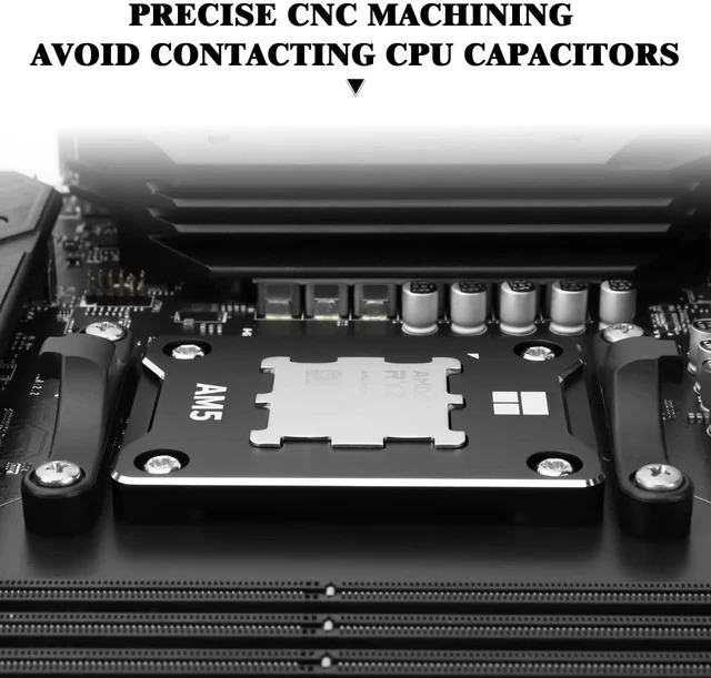 Alt view image 7 of 7 - ASF-Black AM5 CPU Holder, Corrective Anti-Bending Fixing Frame, Full-Fit Fixed Non-Marking Mounter, AM5 Anti-Bending Contact Frame, CPU Cooler Standard