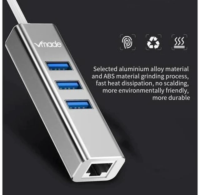 Alt view image 4 of 7 - 3 in 1 Type C To USB 3.0 With Rj45 Gigat Ethernet Network USB C HUB Adapter Thunderbolt 3 For MacBook Pro P20