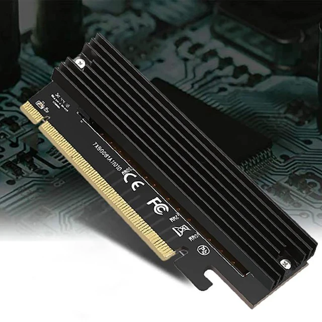 Alt view image 3 of 4 - M.2 Adapter Card M.2 to PCIE 3.0 NVME Computer High-Speed Expansion Card PCI-E X16 SSD Adapter Card with Heat Sink