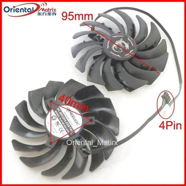 Main image of PLD10010S12HH PLD10010B12HH 12V 0.40A 4Pin For MSI RX6600XT RX6700XT GAMING X Video Graphics Card Cooler Cooling Fan