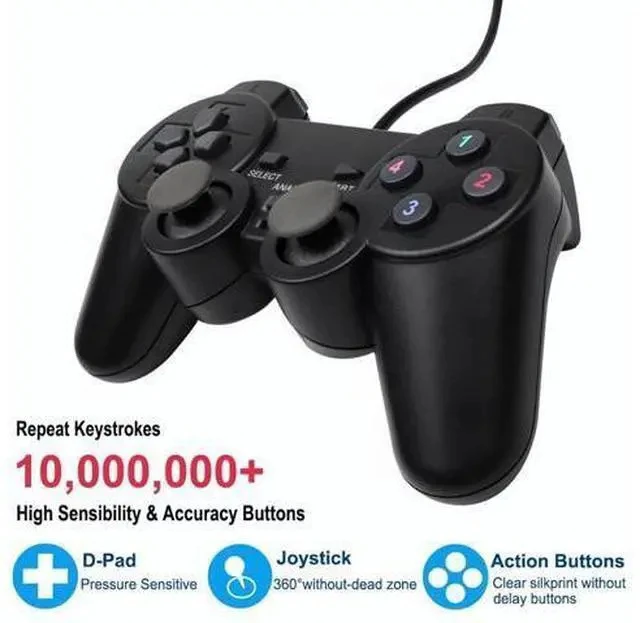 Alt view image 5 of 7 - USB Controller Gamepad For WinXP/Win7/Win8/Win10 For PC Computer Laptop Black Game Joystick