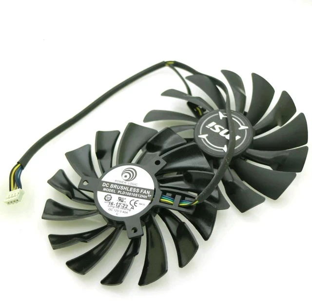 Alt view image 3 of 6 - 2pcs/lot PLD10010S12HH DC12V 0.40A 95mm VGA Fan 4Pin For MSI GTX1060 GTX1070 Graphics Card Fan