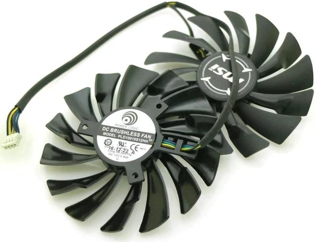 Alt view image 6 of 6 - 2pcs/lot PLD10010S12HH DC12V 0.40A 95mm VGA Fan 4Pin For MSI GTX1060 GTX1070 Graphics Card Fan