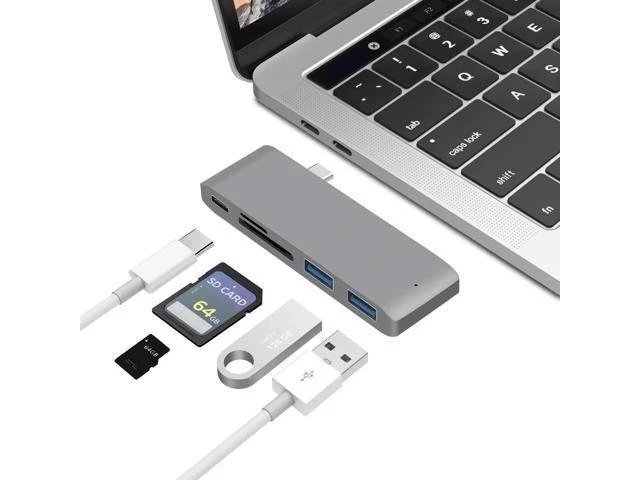 Alt view image 6 of 7 - 5 in1 USB C Hub Multiports USB Adapter for Macbook Pro Type C to USB3.0 SD TF Card Reader Adapter for 13/15inch MacBook Pro 2016