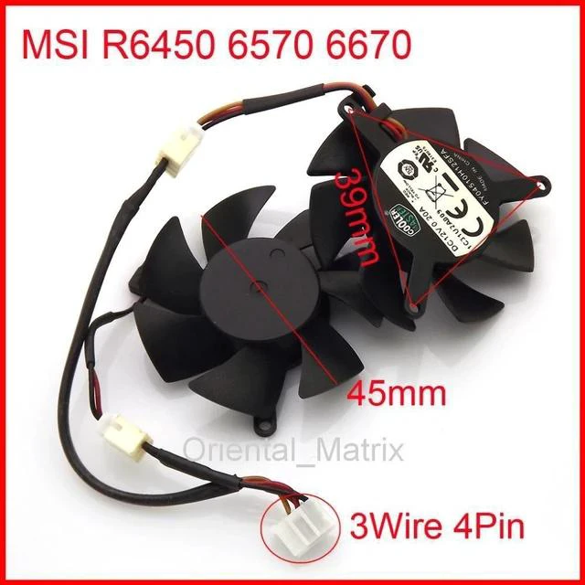 Main image of FY04510H12SAA 12V 0.2A 4Pin 3Wire 45mm 39*39*39mm For MSI R6450 6570 6670 Graphics / Video Card Cooler Cooling Fan