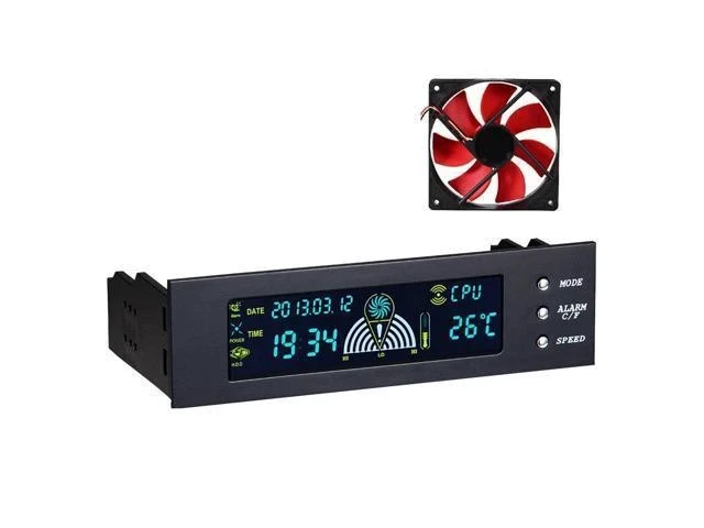 Alt view image 5 of 6 - LCD Panel 5.25 Inch CPU Speed Controller Temperature Sensor PC Computer Fan Controller LCD Digital Display For PC Desktop