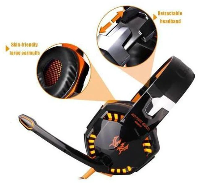 Alt view image 2 of 7 - Headset over-ear Wired Game Earphones Gaming Headphones Deep bass Stereo Casque with Microphone for PS4 new xbox PC Laptop gamer