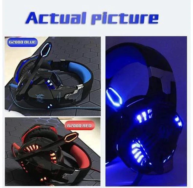 Alt view image 3 of 7 - Headset over-ear Wired Game Earphones Gaming Headphones Deep bass Stereo Casque with Microphone for PS4 new xbox PC Laptop gamer