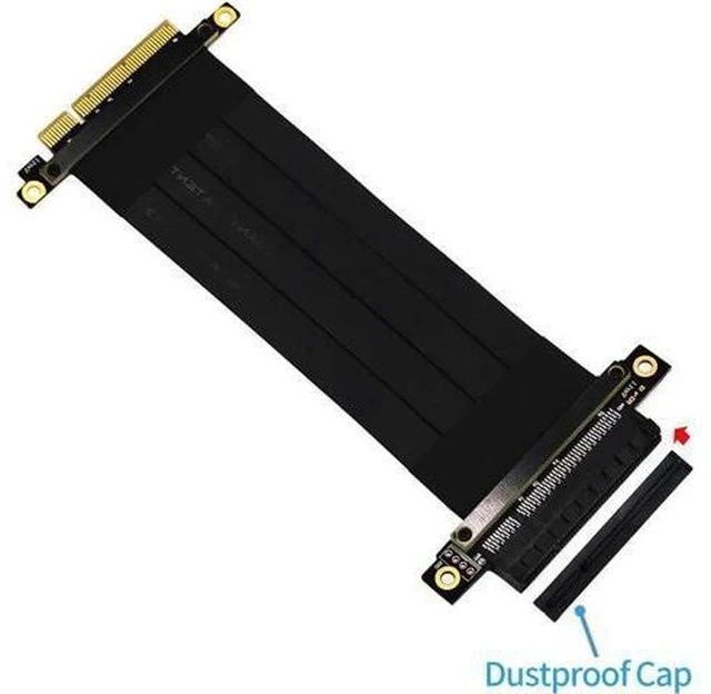 Alt view image 3 of 7 - PCI-E Gen3 Extension Cable PCI Express 3.0 8X Card Adapter Cable Riser Cable 4X for 1U/2U Chassis(180 Degree Cable 20cm)