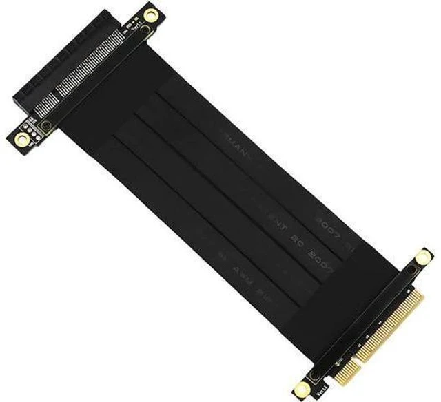 Alt view image 7 of 7 - PCI-E Gen3 Extension Cable PCI Express 3.0 8X Card Adapter Cable Riser Cable 4X for 1U/2U Chassis(180 Degree Cable 20cm)