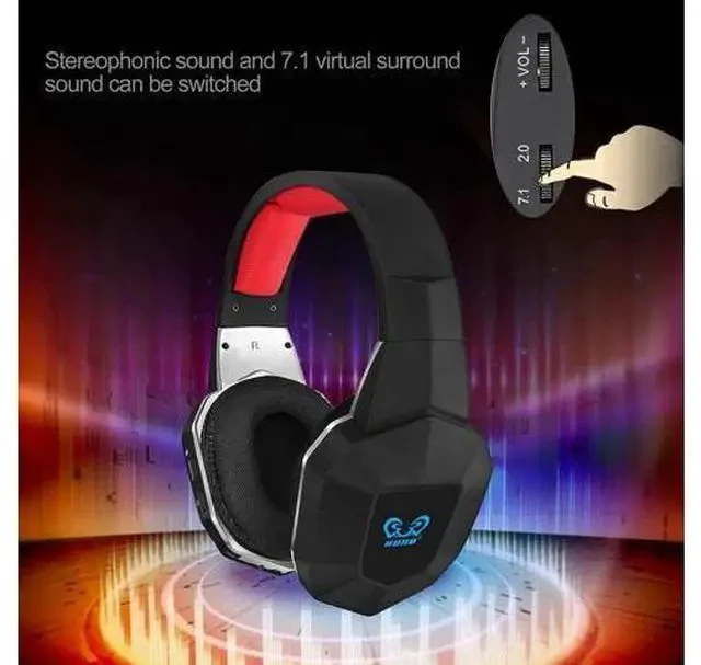 Alt view image 2 of 5 - 7.1 Wireless Headset 2.4Ghz Optical Noise Canceling Stereo Gaming Game Headphones for TV,PC,PS4,Xbox,with 7.1 Surround Sound