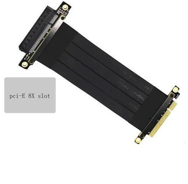 Alt view image 6 of 7 - Pci Express 8X Riser 8X to 8X pci-e Cable Cable PCI-e PCI Express 8X Extension Cable (pcie 8 X 180 Degree Cable 20cm)