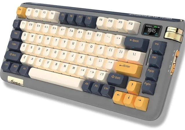 Main image of F75 Mechanical Keyboard, 75% Hot Swappable Gasket Structure Tri-Mode Gaming Keyboard, 81 Keys RGB Bl