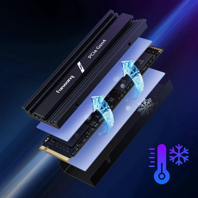 Alt view image 2 of 5 - 1TB NVMe Internal Gaming SSD for PS5 with Heatsink, Up to 7000MB/s M.2 SSD PCIe Gen 4 SSD Storage Expansion Compatible with PS5, Internal Solid State Drive for Gamers, Professionals, Creators