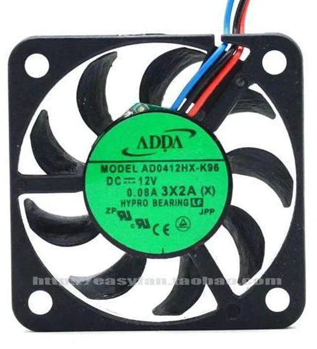 Alt view image 2 of 6 - AD0412HX-K96 4cm 40mm fan 4006 12V 0.08A 3-wire slim and quiet cooling fan