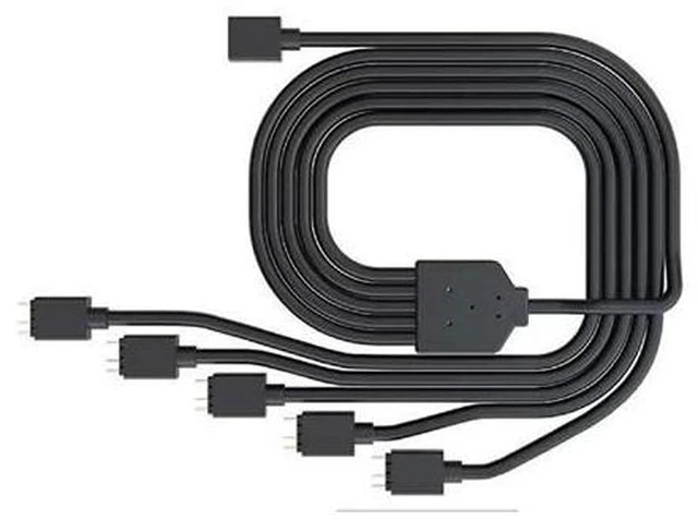 Alt view image 2 of 6 - Master 1-to-5 ARGB Splitter Cable / 5V - Support 3-pin Addressable RGB - LED Sync Cable for MasterFan/MasterLiquid ARGB Series Support(ARGB 1-to-5 Splitter)