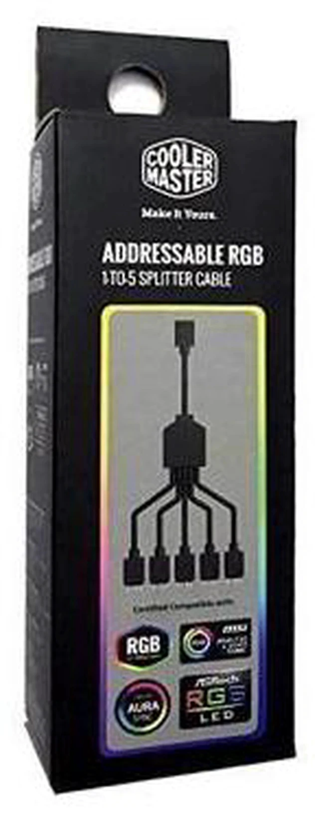 Alt view image 3 of 6 - Master 1-to-5 ARGB Splitter Cable / 5V - Support 3-pin Addressable RGB - LED Sync Cable for MasterFan/MasterLiquid ARGB Series Support(ARGB 1-to-5 Splitter)