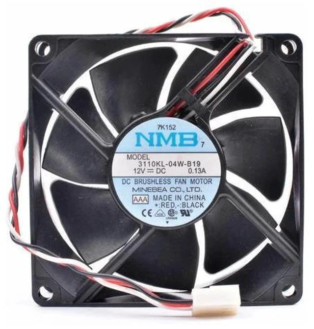 Alt view image 4 of 7 - 3110KL-04W-B19 8cm 8025 80mm fan 80x80x25mm 12V 0.13A ultra quiet chassis power supply fan