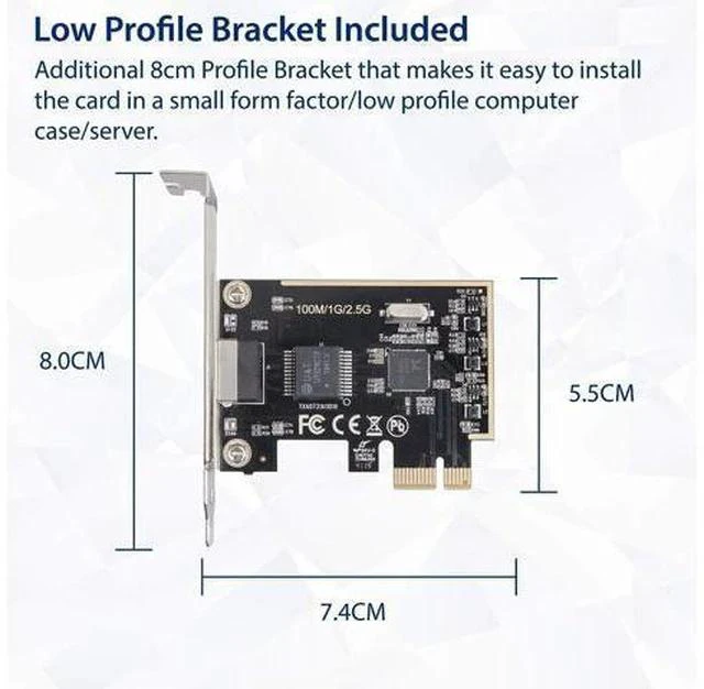 Alt view image 5 of 6 - 2.5 Gigabit Ethernet PCI Express PCI-E Network Interface Card 10/100/1000/25000 Mbps RJ45 LAN SI-PEX24059