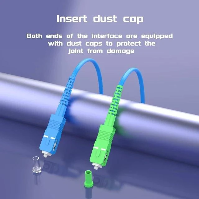 Alt view image 5 of 7 - Fiber Optic Internet Cable 10Meters/32ft Indoor Armored SC/UPC to SC/APC Fiber Patch Cable, Single Mode Fiber Jumper Simplex - 9/125m -OS1/OS2 Compatible,LSZH Blue