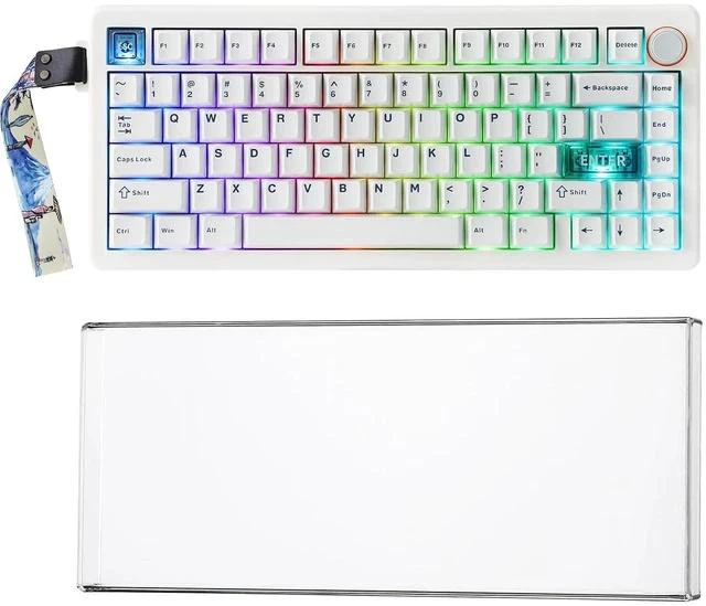 Main image of CIDOO QK75 VIA Programmable 75% Compact Keyboard with KiiBoom Premium Acrylic Transparent Keyboard D