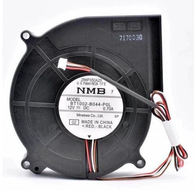 Alt view image 4 of 4 - BT1002-B044-P0L 100x105x25mm 100mm blower fan DC12V 0.70A 4 lines Turbocharged exhaust cooling fan for projector