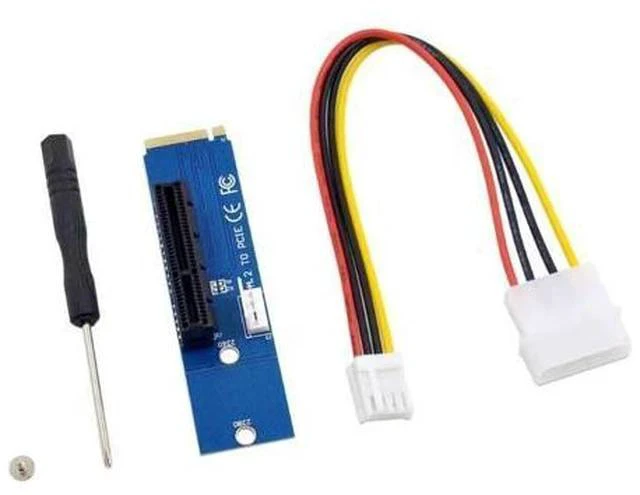Main image of M2 riser NGFF M.2 to PCI-E 4X 1X Riser Card M2 M Key to PCIe Adapter Converter with 4Pin Power Cable For PCI Express Extender