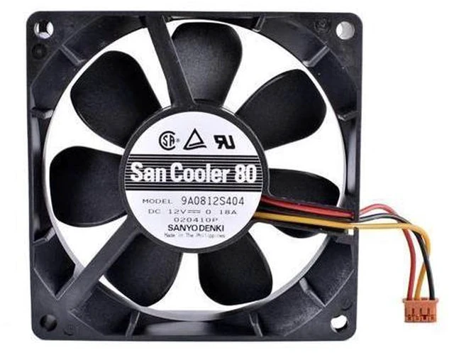 Alt view image 2 of 2 - COOLING REVOLUTION 9A0812S404 8cm 8025 80x80x25mm 12V 0.18A Double ball bearing air volume cabinet cooling fan