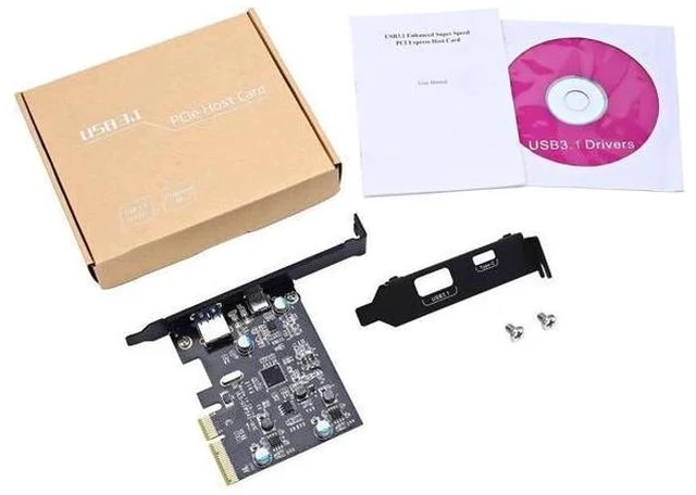 Alt view image 6 of 6 - TOTOVIN PCI-E PCI Express to USB 3.1 Gen 2 (10 Gbps) Type A+Type C Expansion Card Asmedia Chipset for Windows 7/8/8.1/10/Linux Kernel (Type A+Type C)
