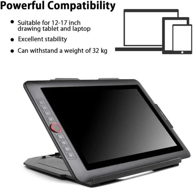 Alt view image 3 of 6 - Drawing Tablet Stand, Laptop Stand, Foldable Stand for Tablet Display, 9 Levels Adjustable Angles,for 12-17 Inch Tablet