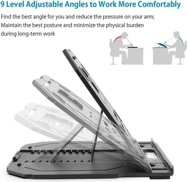 Alt view image 2 of 6 - Drawing Tablet Stand, Laptop Stand, Foldable Stand for Tablet Display, 9 Levels Adjustable Angles,for 12-17 Inch Tablet