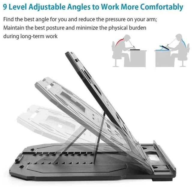 Alt view image 5 of 6 - Drawing Tablet Stand, Laptop Stand, Foldable Stand for Tablet Display, 9 Levels Adjustable Angles,for 12-17 Inch Tablet