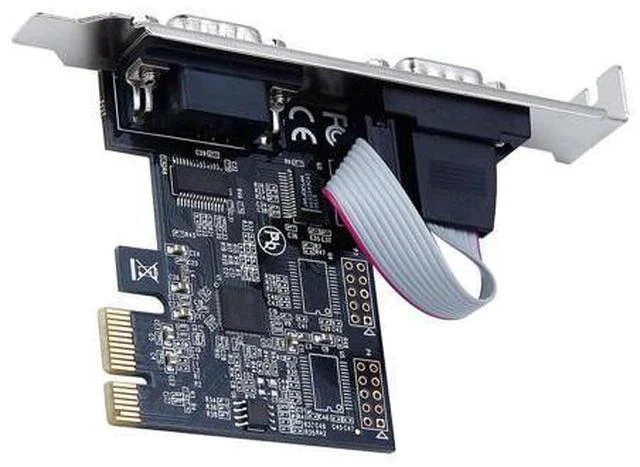 Alt view image 2 of 6 - PCIe Dual Serial Card ASIX AX99100 Chip 2x RS232 DB9 Ports 25Mbps Industrial Adapter for Windows Linux Low Profile