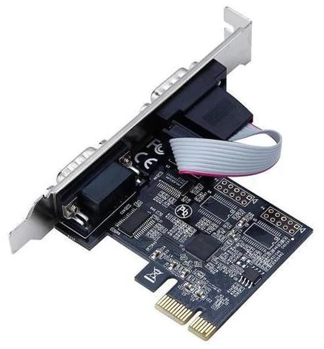 Alt view image 3 of 6 - PCIe Dual Serial Card ASIX AX99100 Chip 2x RS232 DB9 Ports 25Mbps Industrial Adapter for Windows Linux Low Profile
