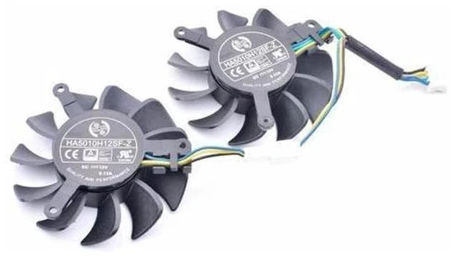 Alt view image 2 of 3 - HA5010H12SF-Z DC12V 0.13A RX460 RX550 RX560 2GB 4GT LP OC graphics card cooling fan
