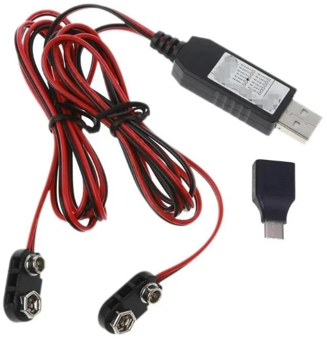Main image of for Universal 2in1 Type C USB Mains Convert to Dual 6F22 9V Can Replace 2pcs 9V USB Power Supply Cable
