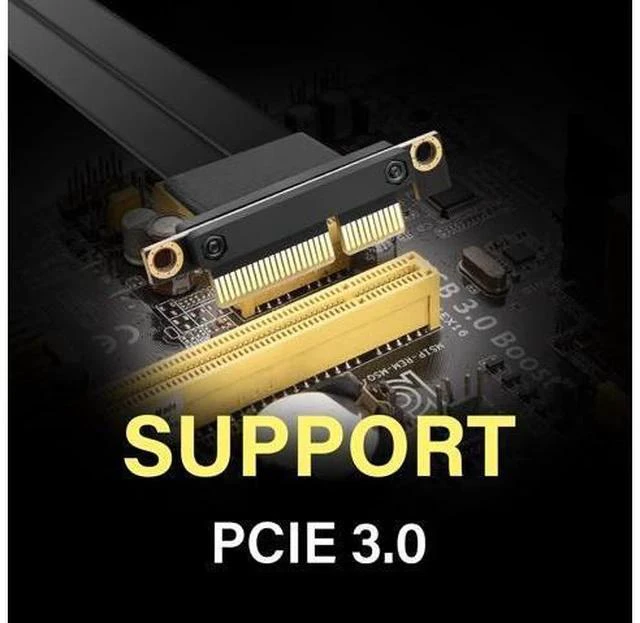 Alt view image 4 of 7 - PCIe 3.0 X4 Extension Cable 90 Degree PCI-E 4X Male to Female Riser Cable 20CM (90 Degree)