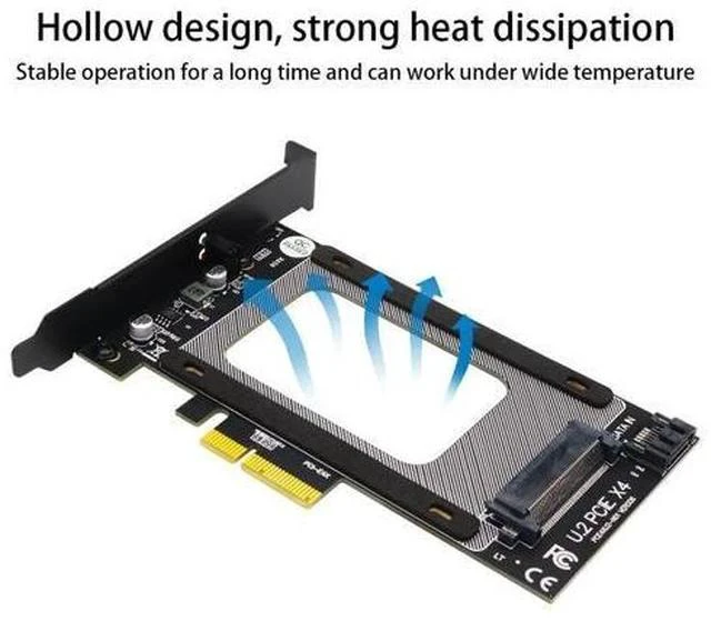 Alt view image 5 of 6 - U2 to PCI E Adapter Card Riser PCI Express 3.0 4X U.2 SFF-8639 Adapter PCIe U.2 SSD to PCI-E Card Support Intel 2.5" NVME U2 SSD