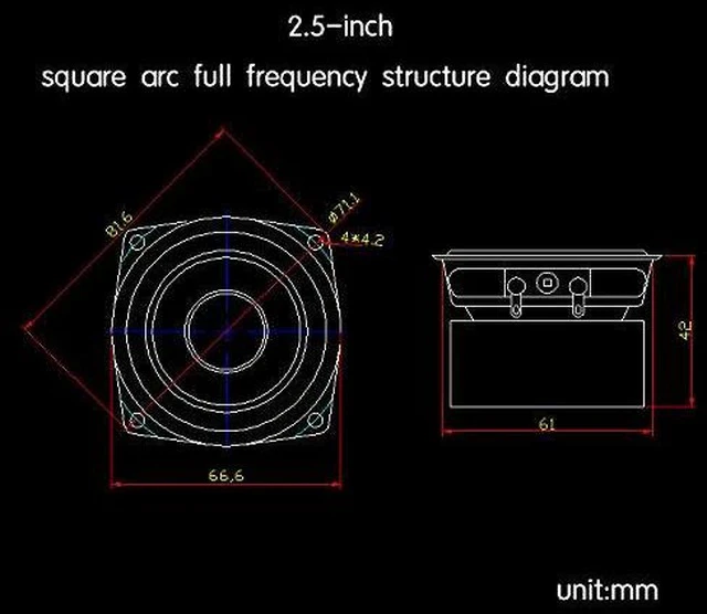 Alt view image 6 of 7 - 1PC 2.5" inch 8 ohm Hi-Fi Desktop Full Range Speaker High Sensitivity Speakers for Home & Car Auidio 8-15W