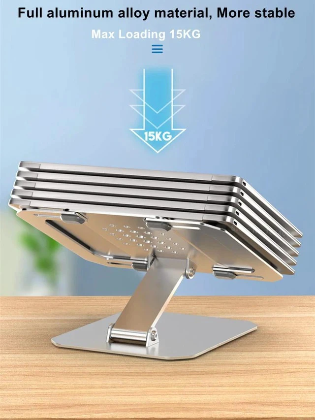 Alt view image 5 of 5 - Two Levels Width Adjustable Tablet Stand Aluminum Laptop Stand Height Adjustment iPad Stand for iPad MacBook Tablet Accessories