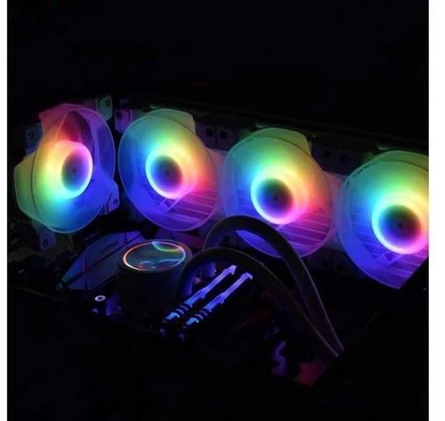 Alt view image 6 of 7 - ID-COOLING DF-12025-ARGB Trio Snow Case Fan CPU Cooling Fan Addressable RGB Case Fan 5V ARGB MB Aura Sync PWM Fan for CPU Cooler/Radiator/PC Chassis